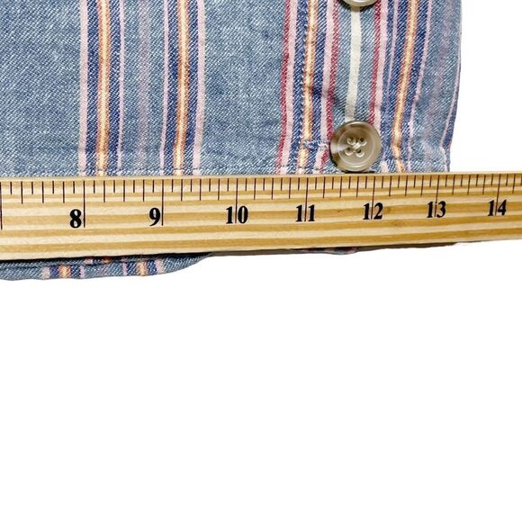 Madewell Huston Crop Pants Women’s Size Medium Rainbow Stripe Tall Pull-On Wide - Picture 13 of 13